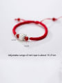 thumb 999 Sterling Silver With  White Gold Plated Cute Mouse Red Rope Hand Woven Bracelets 4