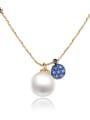 thumb Copper Imitation Pearl White Ball Minimalist Necklace 0