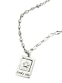 thumb Vintage  Sterling Silver With Platinum Plated Simplistic Square Necklaces 2