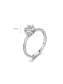thumb 925 Sterling Silver Cubic Zirconia Geometric Dainty Band Ring 2