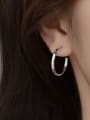 thumb 925 Sterling Silver Rhinestone Geometric Minimalist Stud Earring 3