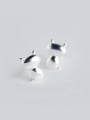 thumb 925 Sterling Silver Smotth Cat Cute Stud Earring 0