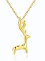 thumb 925 sterling silver simple lovely deer Pendant Necklace 0