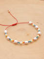 thumb Stainless steel Freshwater Pearl Multi Color Oval Minimalist Woven Bracelet 1