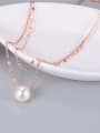 thumb Titanium Imitation Pearl White Round Trend Multi Strand Necklace 0
