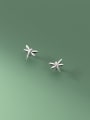thumb 925 Sterling Silver Dragonfly Minimalist Stud Earring 3