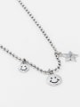 thumb 925 Sterling Silver Cubic Zirconia Star Hip Hop Smiley  Pendant Necklace 2