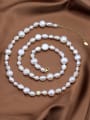 thumb 925 Sterling Silver Freshwater Pearl Irregular Minimalist Beaded Necklace 3