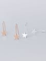 thumb 925 Sterling Silver With  Minimalist Smooth Star Hook Earrings 2