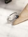 thumb 925 Sterling Silver Cubic Zirconia Triangle Vintage Midi Ring 1