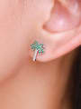 thumb 925 Sterling Silver Cubic Zirconia Tree Classic Stud Earring 1
