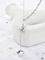 thumb 925 Sterling Silver Tassel Minimalist Smooth Heart  Lariat Necklace 4