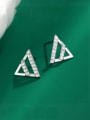 thumb Alloy Cubic Zirconia Triangle Minimalist Stud Earring 2