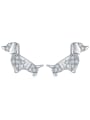 thumb 925 Sterling Silver Cubic Zirconia Dog Cute Stud Earring 0