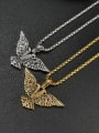 thumb Stainless steel Owl Hip Hop Necklace 3