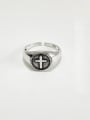 thumb Sterling Silver retro style cross adjustable ring 0