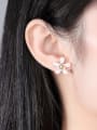 thumb Brass Freshwater Pearl Flower Minimalist Stud Earring 1