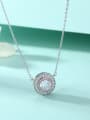 thumb 925 Sterling Silver Birthstone Dainty  Round Pendant Necklace 3