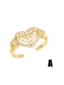 thumb Brass Cubic Zirconia Letter Hip Hop Band Ring 1