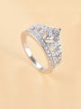 thumb 925 Sterling Silver Cubic Zirconia Crown Minimalist Band Ring 0