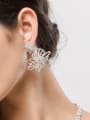 thumb Copper Cubic Zirconia Flower Luxury Stud Earring 2