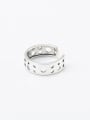 thumb 925 Sterling Silver Hollow Geometric Vintage Band Ring 1