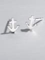 thumb 925 Sterling Silver Anchor Minimalist Stud Earring 0