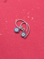 thumb 925 Sterling Silver Cubic Zirconia Evil Eye Minimalist Hook Earring 3