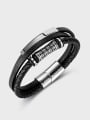 thumb Stainless steel Artificial Leather Geometric Hip Hop Set Bangle 0