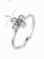 thumb 925 Sterling Silver Cubic Zirconia Flower Vintage Band Ring 2