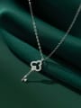 thumb 925 Sterling Silver Cubic Zirconia Key Minimalist Necklace 3