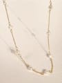 thumb 925 Sterling Silver Imitation Pearl Geometric Vintage Necklace 2