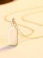 thumb 925 Sterling Silver Simple fashion square pendant Necklace 2