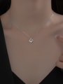 thumb 925 Sterling Silver Cubic Zirconia Square Minimalist Necklace 1