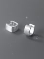 thumb 925 Sterling Silver Square Minimalist Huggie Earring 0