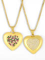 thumb Brass Cubic Zirconia Heart Vintage pendant Necklace 0