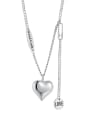 thumb Titanium Steel Heart Minimalist Lariat Necklace 3