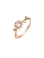 thumb Alloy Cubic Zirconia Flower Dainty Band Ring 0