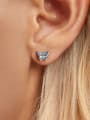 thumb 925 Sterling Silver Enamel Butterfly Dainty Stud Earring 1