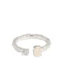 thumb 925 Sterling Silver Opal Round Minimalist Band Ring 4