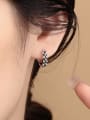 thumb 925 Sterling Silver Geometric Chain Vintage Huggie Earring 1