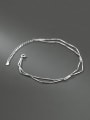 thumb 925 Sterling Silver Geometric Vintage Double Layer Anklet 0