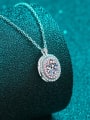 thumb 925 Sterling Silver Moissanite Oval Classic Necklace 2