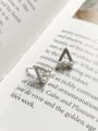 thumb 925 Sterling Silver Imitation Pearl White Triangle Vintage Stud Earring 1