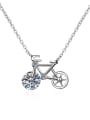 thumb Sterling Silver Moissanite Irregular  Bike Dainty Pendant Necklace 4