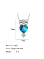 thumb 925 Sterling Silver Austrian Crystal Owl Classic Necklace 2