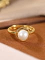thumb 925 Sterling Silver Freshwater Pearl Round Vintage Band Ring 3