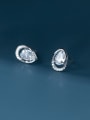 thumb 925 Sterling Silver Cubic Zirconia Water Drop Minimalist Stud Earring 2
