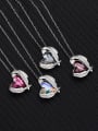 thumb 925 Sterling Silver Austrian Crystal Heart Classic Necklace 2