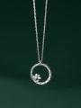thumb 925 Sterling Silver Cubic Zirconia Round Minimalist Necklace 2